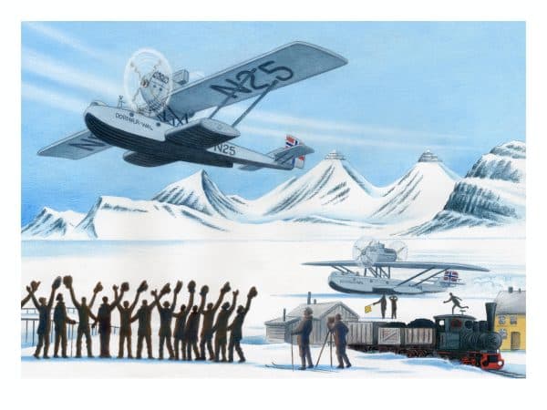 Bjørn Ousland print - The planes N24 and N25 taking off from New-Ålesund