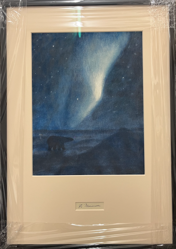 Northern Light (pastel) - High Quality Framed Print - The Art Of Fridtjof Nansen