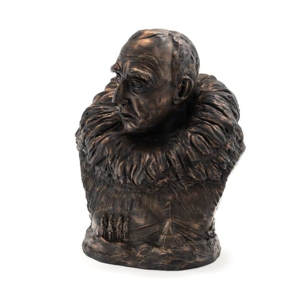 Amundsen Bust 10 inch w/storyline Bronze Gilt